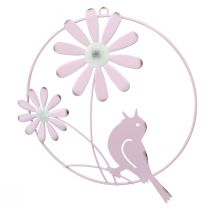 Prodotto Anello decorativo in metallo da appendere decorazione fiori rosa Ø23 cm 4 pezzi
