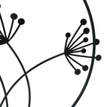 Prodotto Anello decorativo in metallo da appendere decorazione fiori neri Ø23 cm 2 pezzi