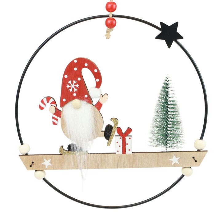 Prodotto Anello decorativo gnomo in metallo appendiabiti decorativo Natale Ø21,5 cm 2 pz