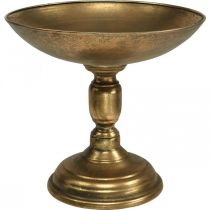 Ciotola decorativa a piede Piatto decorativo oro aspetto antico Ø28cm H26cm