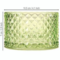 Prodotto Portacandele decorativo in vetro verde retrò Ø10,5cm 2 pezzi