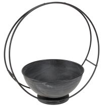 Prodotto Ciotola decorativa in metallo con anello decorativo antracite Ø22,5 cm H33 cm