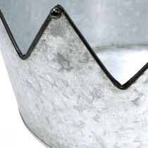 Ciotola decorativa corona in metallo Ø26,5/22,5/19 cm set di 3