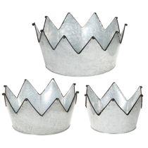 Prodotto Set di 3 ciotole decorative in metallo con corona, diametro 26,5/22,5/19 cm.