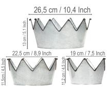 Prodotto Set di 3 ciotole decorative in metallo con corona, diametro 26,5/22,5/19 cm.