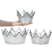 Prodotto Set di 3 ciotole decorative in metallo con corona, diametro 26,5/22,5/19 cm.