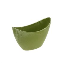 Ciotola decorativa in plastica verde chiaro 20cm x 9cm H11.5cm, 1p