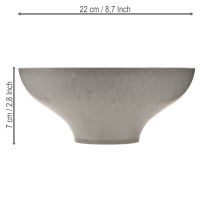 Prodotto Ciotola decorativa con base, ciotola rotonda per piante, grigia, Ø19cm, H8cm