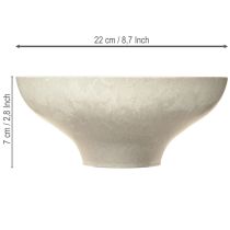 Prodotto Ciotola decorativa con base in plastica rotonda color crema Ø19cm H8cm