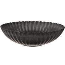 Prodotto Ciotola decorativa rotonda antracite per piante con scanalature Ø28cm