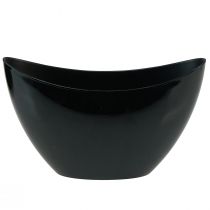 Prodotto Ciotola decorativa nera ovale per piante in barca 24x9,5x14,5 cm