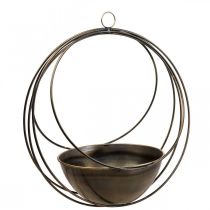 Ciotola decorativa per appendere cesto di fiori in metallo Ø31cm H55.5cm