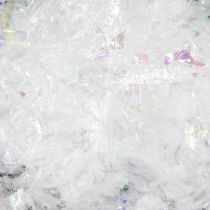 Prodotto Fiocchi di neve decorativi bianchi come la neve, iridescenti, 2,5 L×4 pezzi