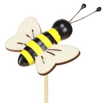Prodotto Spina decorativa decorazione api legno nero giallo 6 cm H35 cm 8 pezzi