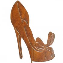 Scarpa da donna come spina, decorazione da giardino, scarpa da principessa con patina di fiocco H19,5 cm