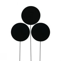 Prodotto Pannello decorativo in legno con tasselli rotondo nero Ø6cm L15cm 12 pezzi