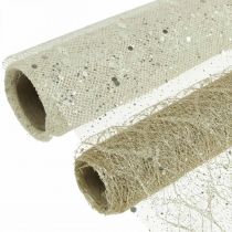 Nastro da tavola tessuto decorativo champagne x 2 assortiti 35x200cm