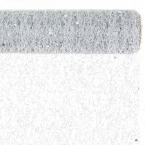 Fascia da tavolo in tessuto decorativo grigio argento x 2 assortiti 35x200cm