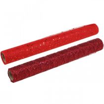 Prodotto Tessuto decorativo natalizio in poliestere rosso x 2 assortiti 35x200 cm