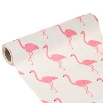 Prodotto Tessuto Decò Flamingo Bianco-Rosa 30cm x 3m