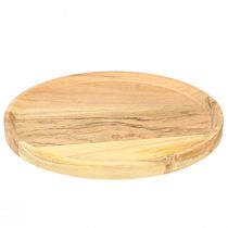 Prodotto Piatto decorativo vassoio decorativo in legno di acacia naturale Ø20cm