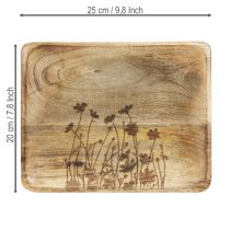 Prodotto Vassoio decorativo in legno di mango con motivo floreale vassoio 25×20 cm