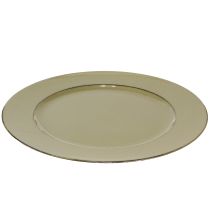Prodotto Piatto decorativo in plastica verde vintage verde muschio marrone Ø33cm