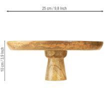 Prodotto Piatto decorativo in legno con base porta torta ottica naturale Ø25cm