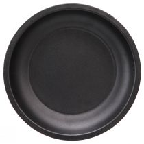 Prodotto Piatto decorativo rotondo in metallo nero Ø23cm H2,5cm 3 pezzi