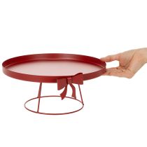 Prodotto Vassoio decorativo su supporto con fiocco in metallo, 30 cm, set da 2 pezzi