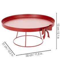 Prodotto Vassoio decorativo su supporto con fiocco in metallo, 30 cm, set da 2 pezzi
