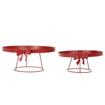 Prodotto Vassoio decorativo su supporto con fiocco in metallo, 30 cm, set da 2 pezzi