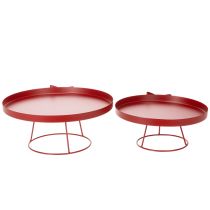 Prodotto Vassoio decorativo su supporto con fiocco in metallo, 30 cm, set da 2 pezzi