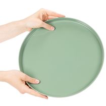 Prodotto Piatto decorativo rotondo verde con supporto per la tavola, 30 cm