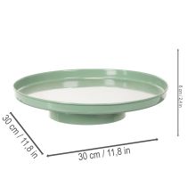 Prodotto Piatto decorativo rotondo verde con supporto per la tavola, 30 cm