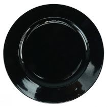 Prodotto Piatto decorativo nero piatto in plastica lucida Ø28cm H2cm