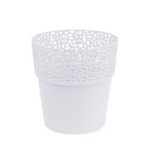 Prodotto Vaso decorativo in plastica bianca Ø13cm H13,5cm 1 pezzo