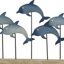 Delfini da incastonare, decoro marino, decoro marittimo in metallo H24,5 cm L32,5 cm