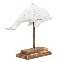 Prodotto Decoro delfino Albasia Maritime decoro in legno bianco 28×6,5×26 cm