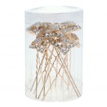 Prodotto Decorazione nuziale con ago diamantato oro 7 cm 9 pz