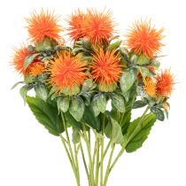 Prodotto Cartamo arancione artificiale, fiore artificiale per vasi e decorazioni, 55 cm, 4 pezzi