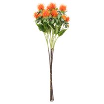 Prodotto Cartamo arancione artificiale, fiore artificiale per vasi e decorazioni, 55 cm, 4 pezzi