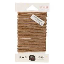 Prodotto Cordoncino di lana marrone con filo dorato, 5 m x 5 mm con filo, per decorazioni e lavori artigianali