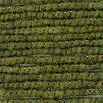 Prodotto Cordoncino di lana verde con filo dorato, 5 m x 5 mm con filo, per decorazioni e lavori artigianali
