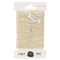 Prodotto Cordoncino di lana bianco con filo dorato 5m x 5mm con filo per decorazioni e lavori artigianali