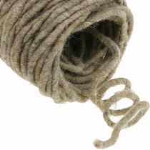Corda in feltro filo di lana marrone 30m