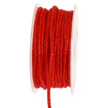Prodotto Filo di lana con cordoncino in feltro rosso mica Ø5mm 33m