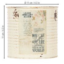 Prodotto Vaso in latta color crema, stile shabby chic, Ø11cm H10.5cm