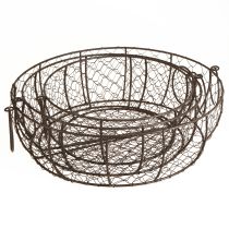 Prodotto Ciotola con manico in filo metallico marrone Ø35/30/25cm set da 3