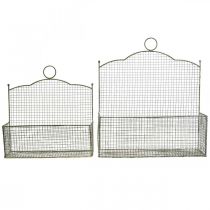 Prodotto Cesto in filo metallico, cesto da parete, cesto per piante Shabby Chic L38/32cm set di 2